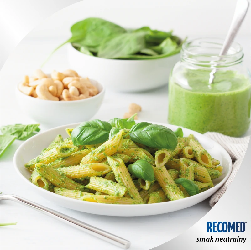 Makaron z pesto z awokado i szpinaku przepisy RECOMED